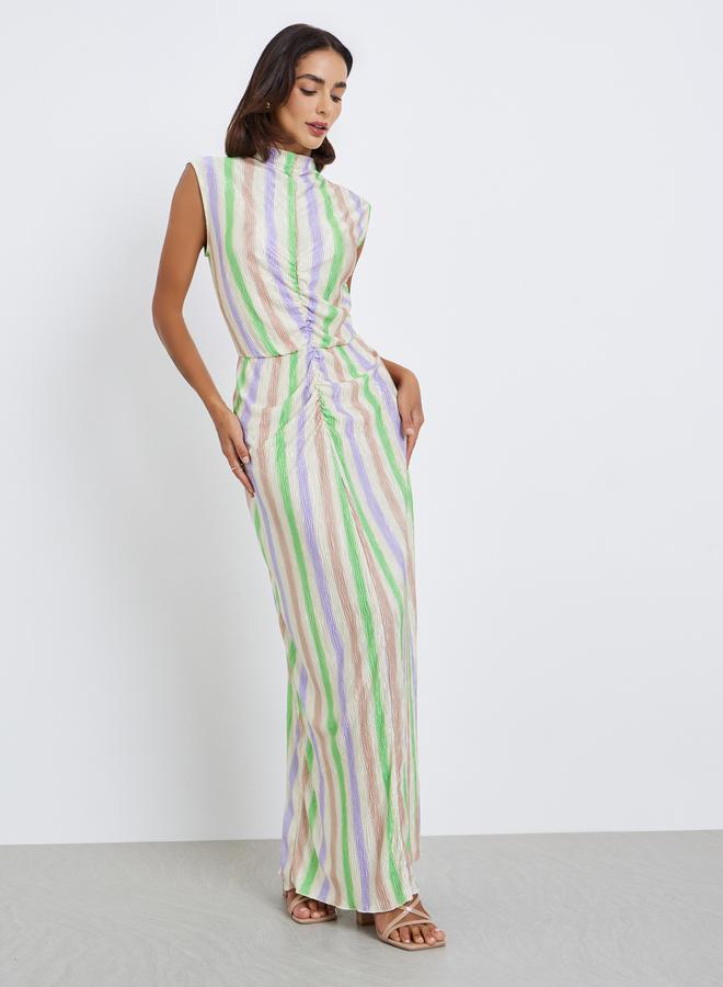 Styli Women Sleeveless Striped Maxi Dress - Image 3